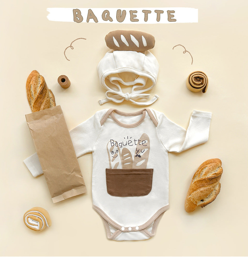 Spring Baby Jumpsuit Ins Korean Style Bread Shape Long-sleeve Jumpsuit - Bread Jumpsuits for Tiny Trendsetters