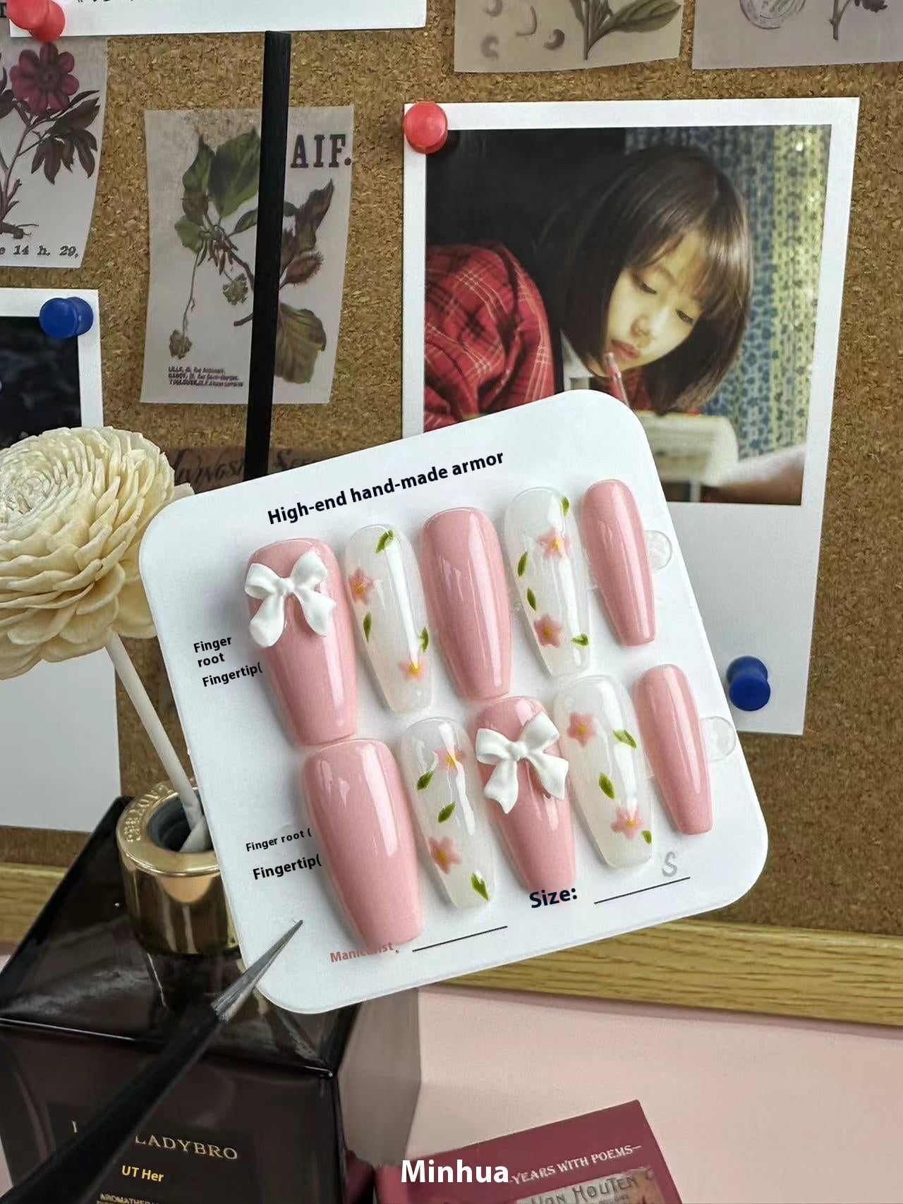 Spring Pig Bow Manicure Handmade Wear for Cute and Sweet Ladies - Teleplus bow manicure handmade wear spring pig