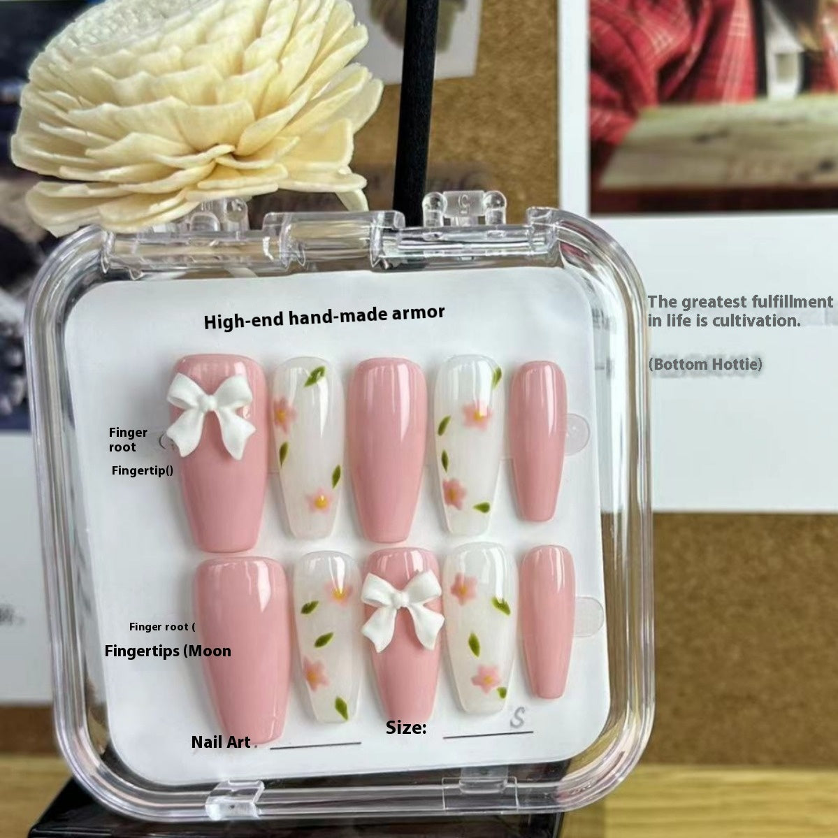 Spring Pig Bow Manicure Handmade Wear for Cute and Sweet Ladies - Teleplus bow manicure handmade wear spring pig