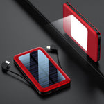 Square Aluminum Shell Solar Power Bank With Cable - Square Aluminum Shell Solar Power Bank for Mobile Phones