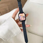 Square Buckle Small Waist Thin Lychee Leather Strap - Thin Lychee Leather Strap for Apple Watch 38-44mm