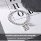 Square Plate Barbell Men’s Special-interest Design Titanium Steel Bracelet - Titanium Steel Bracelet with Classic