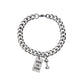 Square Plate Barbell Men’s Special-interest Design Titanium Steel Bracelet - Titanium Steel Bracelet with Classic