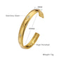 Stainless Steel Bracelet 18K Gold Plating C- Shaped Gold - Stainless Steel Bracelet with 18K Gold Plating