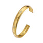 Stainless Steel Bracelet 18K Gold Plating C- Shaped Gold - Stainless Steel Bracelet with 18K Gold Plating