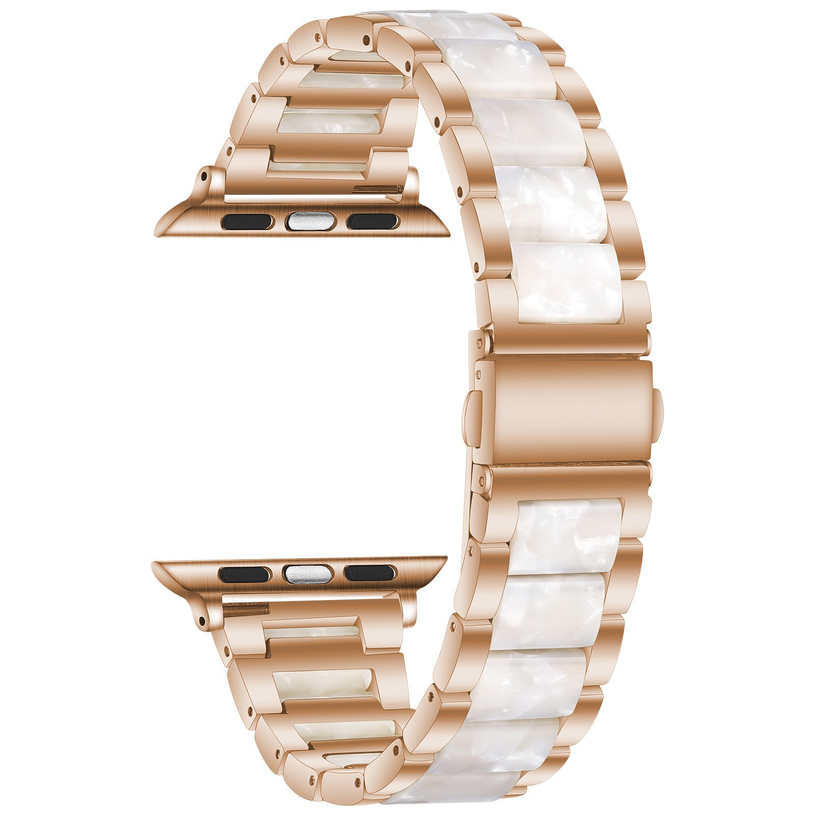 Stainless Steel Butterfly Buckle Strap for Apple Watches 20MM-44MM - Teleplus Watch stainless steel strap three