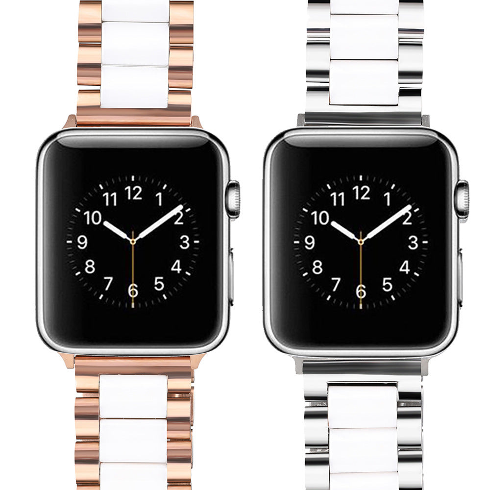 Stainless Steel Ceramic Watch Band for Apple with Precision Connectors - Teleplus ceramic strap stainless steel