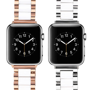 Stainless Steel Ceramic Watch Band for Apple with Precision Connectors - Teleplus ceramic strap stainless steel