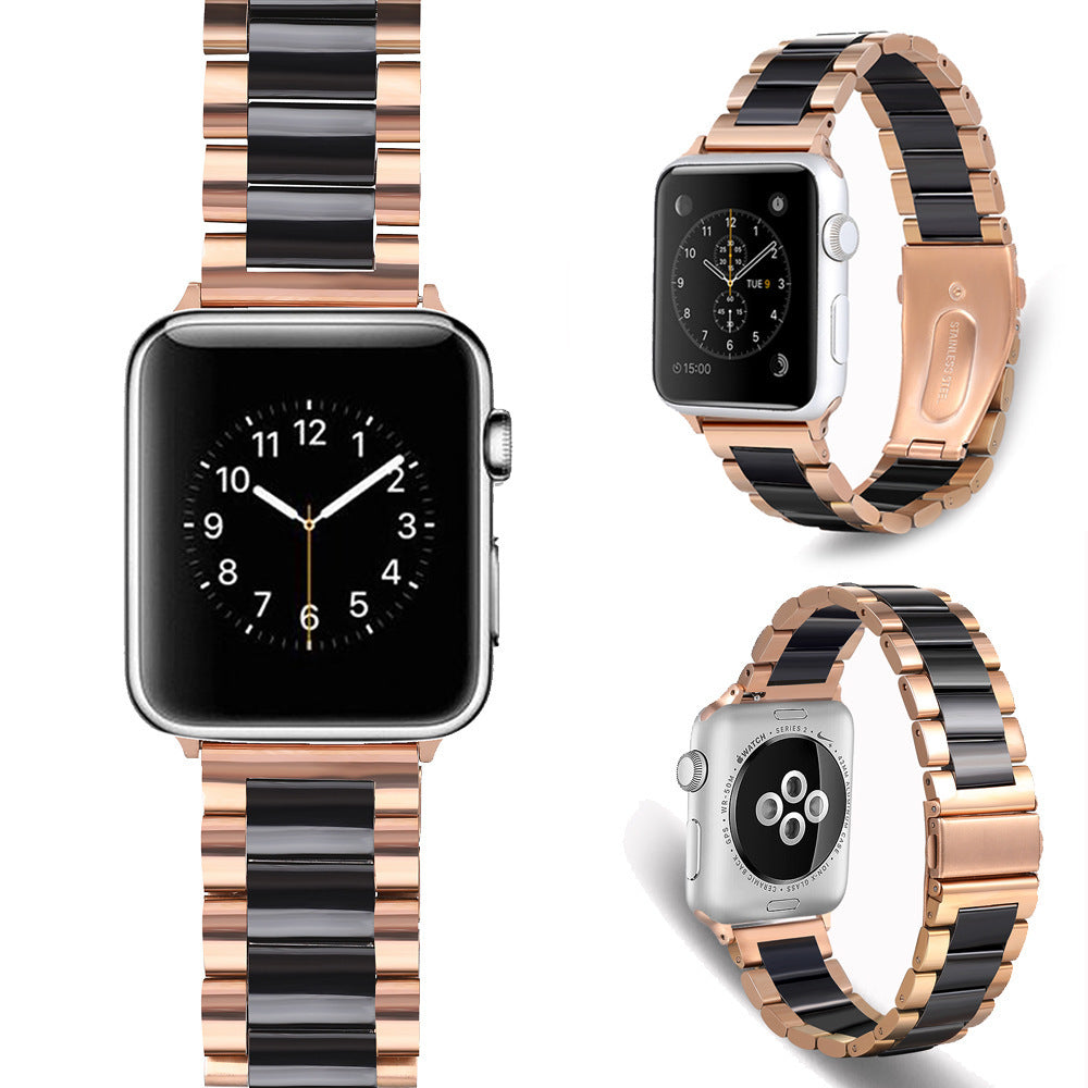 Stainless Steel Ceramic Watch Band for Apple with Precision Connectors - Teleplus ceramic strap stainless steel