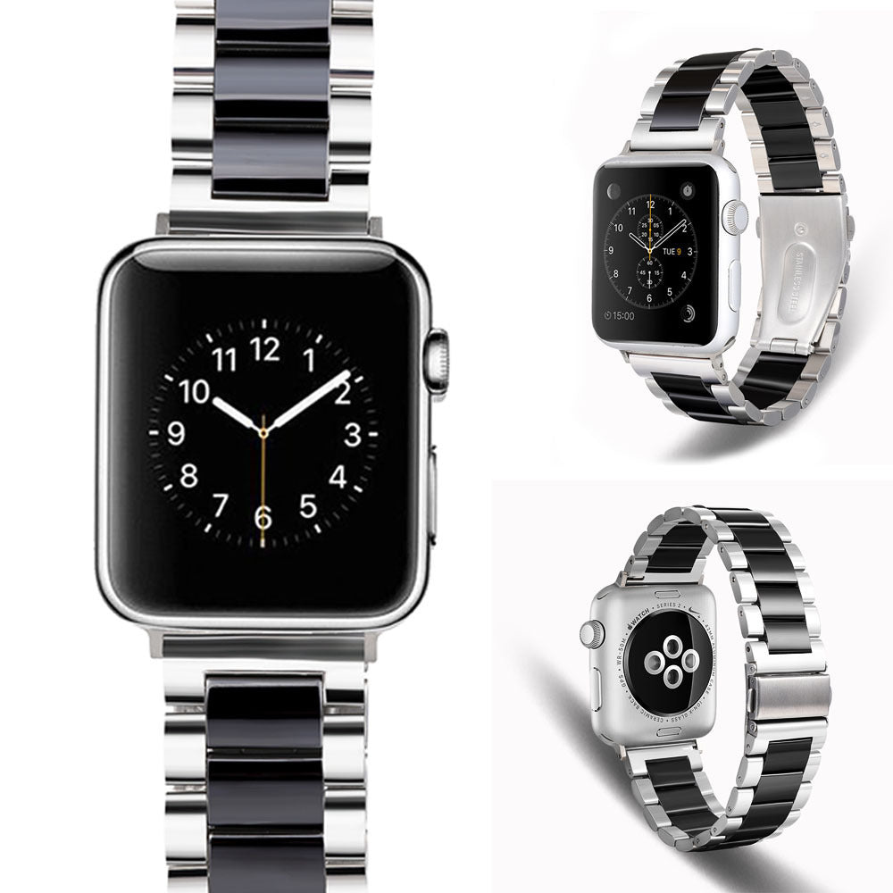 Stainless Steel Ceramic Watch Band for Apple with Precision Connectors - Teleplus ceramic strap stainless steel