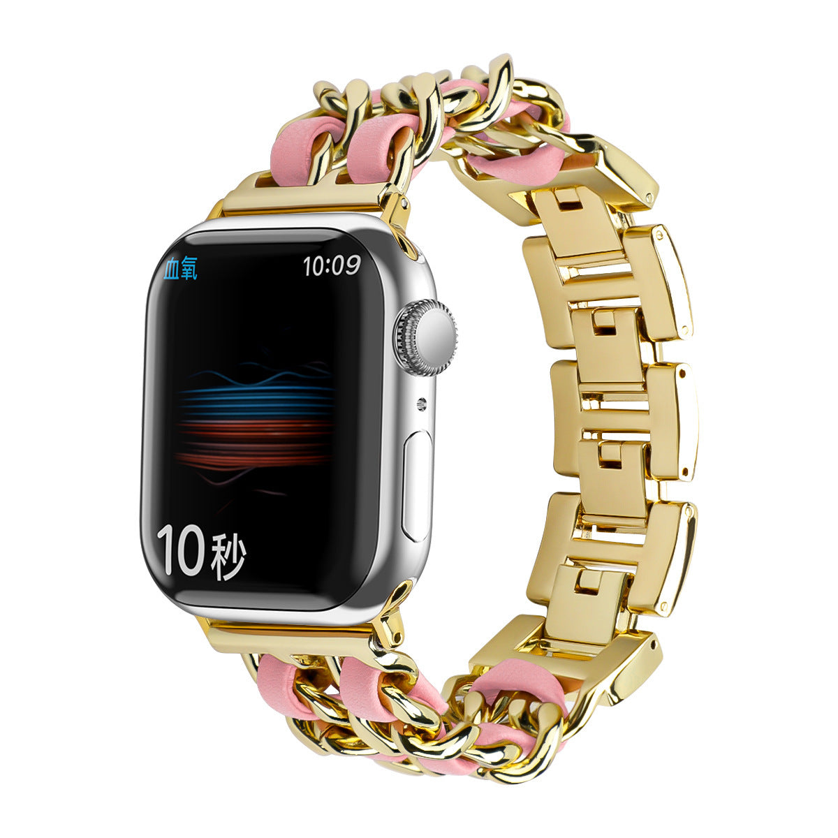 Stainless Steel Chain Strap for Watches in Black White Rose Gold Sizes - Teleplus strap stainless steel metal chain