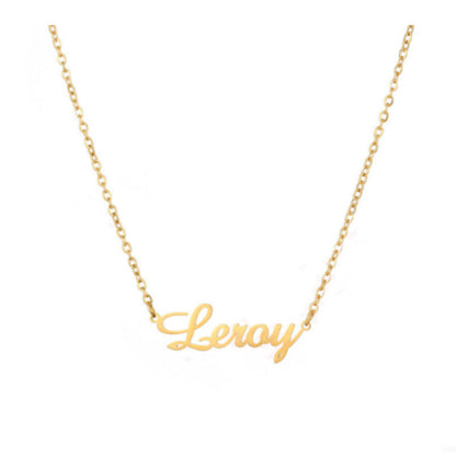 Stainless Steel Electroplated Necklace 45 + 5cm for United States shoppers - Shiny Gold Name the Fancy You united