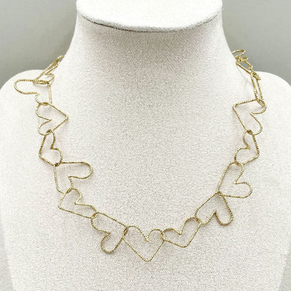 Stainless Steel Electroplating Chain Necklace for Men Women in the United States - Shiny Hearts Made of Love Magic