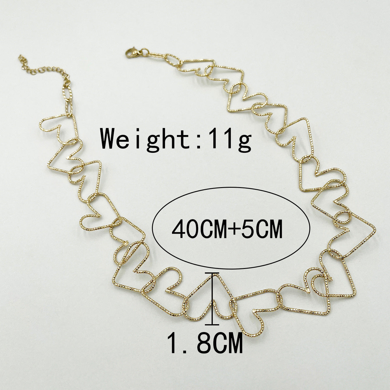 Stainless Steel Electroplating Heart Shape Clavicle Necklace - Shiny Hearts Made of Stainless Steel Love Magic