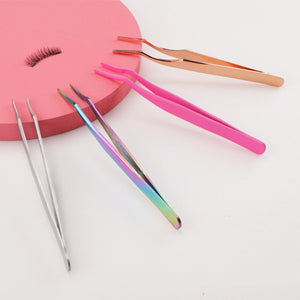 Stainless Steel Eyelash Curler Aid Tweezers - Curly Winks with Stainless Steel Eyelash Curler Tweezers