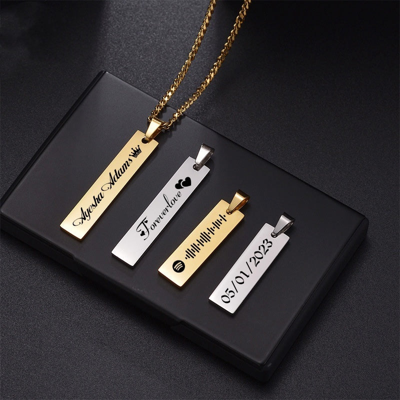 Stainless Steel Chain for Laser Engraved Necklace with O-Shaped Pendant - 50cm Long laser engraved necklace stainless