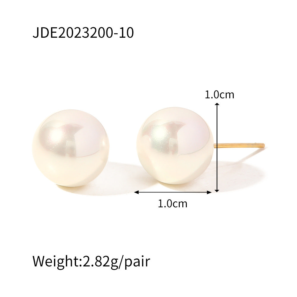 Stainless Steel Pearl Stud Earrings Titanium Steel - Sparkly Stainless Steel Pearls That Won’t Rust Your Style