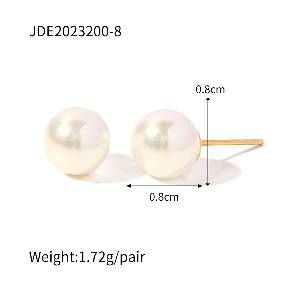 Stainless Steel Pearl Stud Earrings Titanium Steel - Sparkly Stainless Steel Pearls That Won’t Rust Your Style