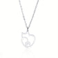 Stainless Steel Pet Silhouette Pendant Cat Small Dog Paw Prints Necklace - Stainless Steel Pet Silhouette Necklace