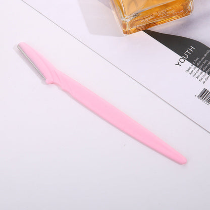 Mixed Color Eyebrow Trimming Knife Stainless Steel Round Beauty Tool - stainless steel round eyebrow trimming knife
