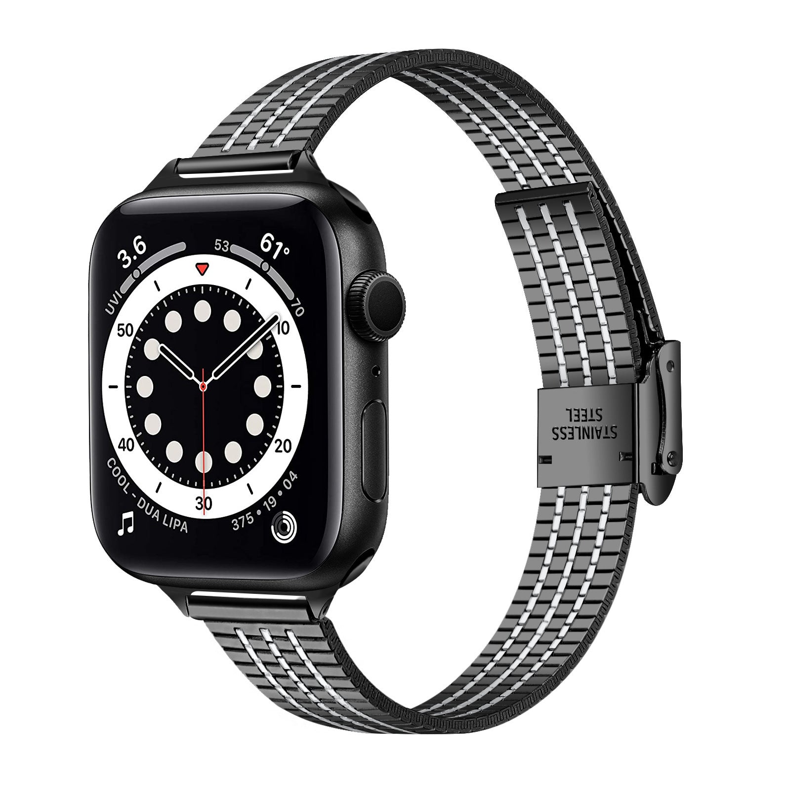 Stainless Steel Smart Watch Strap for Slim Seven Beads Compatible with Apple - Teleplus smart watch strap slim seven