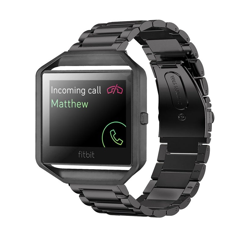 Stainless Steel Strap for Fitbit Blaze Smart Watch with Beads and Frame Options - fitbit blaze smart watch stainless