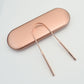 Stainless Steel Tongue Scraper Oral Care Set in Rose Gold or Iron Boxes - Scrape Away Bad Breath with Scrapers