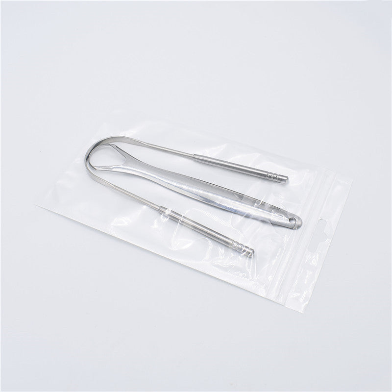 Stainless Steel Tongue Scraper Oral Care Set in Rose Gold or Iron Boxes - Scrape Away Bad Breath with Scrapers