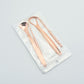 Stainless Steel Tongue Scraper Oral Care Set in Rose Gold or Iron Boxes - Scrape Away Bad Breath with Scrapers