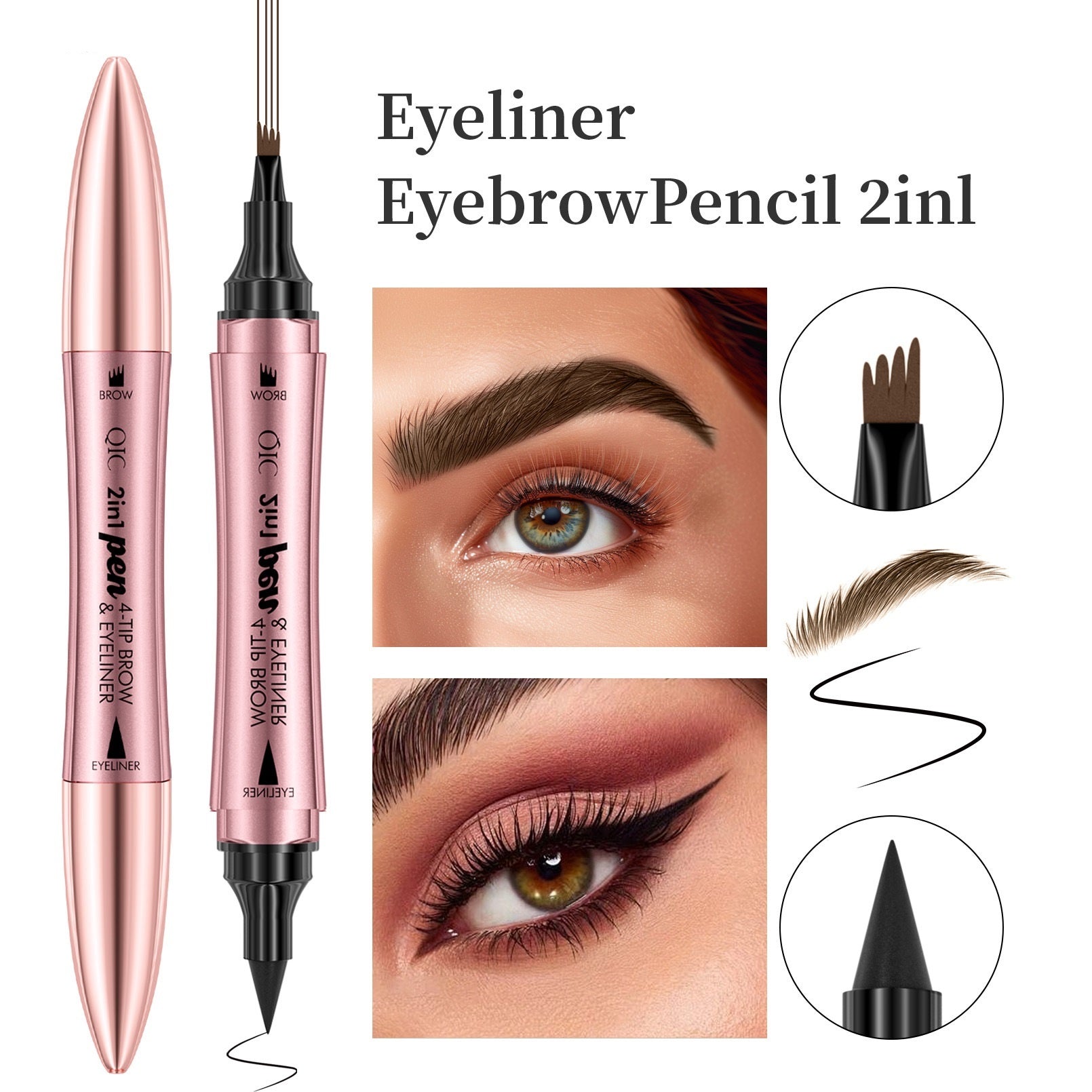 Standard Eyebrow Pencil and Black Eyeliner Set in Multiple Colors - Teleplus eyebrow pencil black eyeliner set brown
