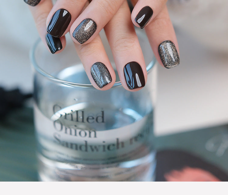 Star Coffee Personality Dark Nail Art Set in Minimalist Style 10pcs - Teleplus star coffee personality dark minimalist