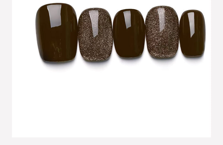Star Coffee Personality Dark Nail Art Set in Minimalist Style 10pcs - Teleplus star coffee personality dark minimalist