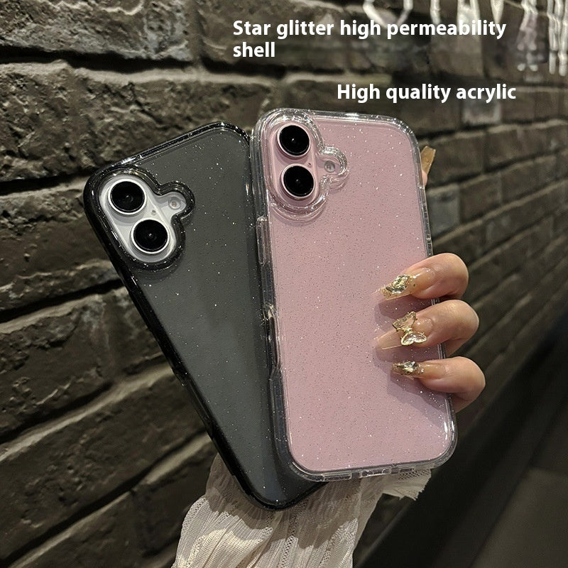 Starry Glitter Transparent Phone Shell for Apple and Universal Compatibility - Shine Bright with Case united states chf