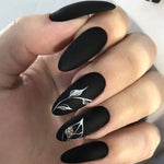 Starry Sky CY223 Dark Leaf Long Wear Resistant False Nails with Glue - Teleplus Leaves dark leaves wear long armor