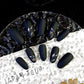 Starry Sky CY223 Dark Leaf Long Wear Resistant False Nails with Glue - Teleplus Leaves dark leaves wear long armor