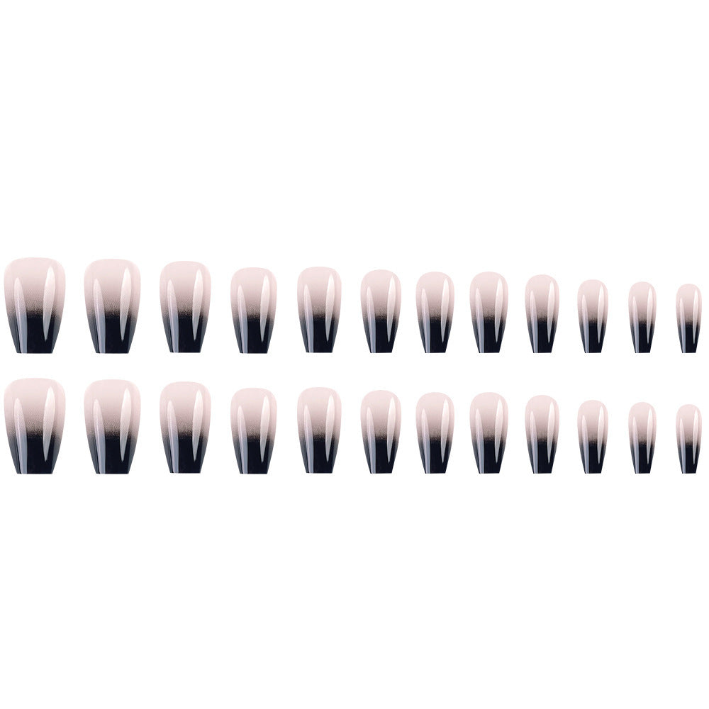 Starry Sky Gradient Ballet Nail Tips for White Style - white gradient ballet nail tips