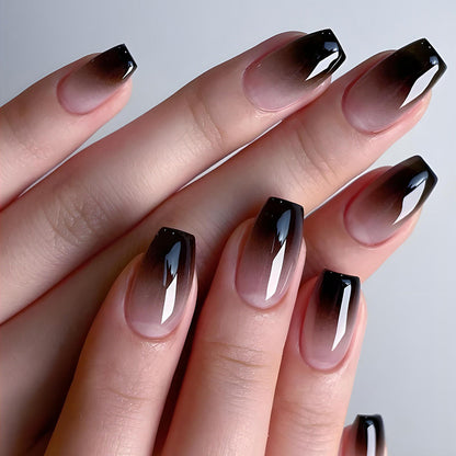 Starry Sky Gradient Ballet Nail Tips for White Style - white gradient ballet nail tips