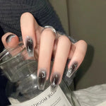 Starry Sky Silver Fake Nails for Dark Hot Girl Ins Style Blush Nail Art - Teleplus dark hot girl ins style blush silver