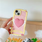 Stereo Heart Wings Lanyard for Apple Devices with Rose Silicone Design - Cream Phone Case Feelings stereo heart wings