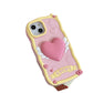 Stereo Heart Wings Lanyard for Apple Devices with Rose Silicone Design - Cream Phone Case Feelings stereo heart wings