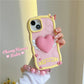 Stereo Heart Wings Lanyard for Apple Devices with Rose Silicone Design - Cream Phone Case Feelings stereo heart wings