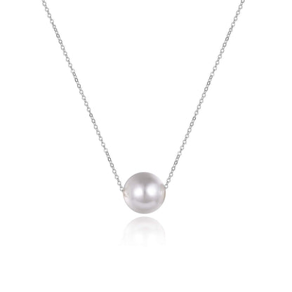 Sterling Silver AAAA Single Freshwater Pearl Choker Necklace 16 inch - Choke on Charm with Our Freshwater Cultured