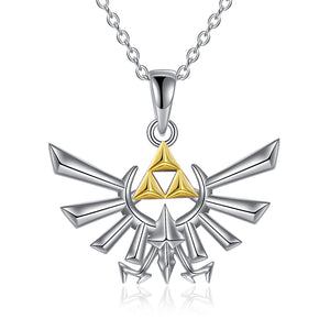 Sterling Silver Anime Zelda Pendant Necklace Jewelry Gifts For Men & Women - Zelda Pendant Necklace for Heroes of All