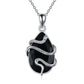 Sterling Silver Black Obsidian Tourmaline Crystal Snake Necklace Jewelry as Gifts - Tourmaline Crystal Snake Necklace