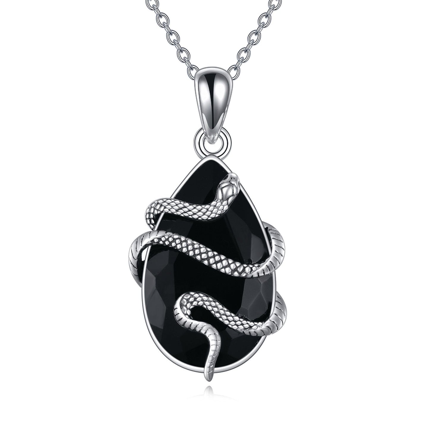 Black Tourmaline Crystal Snake Necklace for Protection and Stress Relief - Stress-Free Vibes tourmaline crystal snake