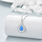 Sterling Silver Blue Opal Teardrop Necklace Jewelry for Women - Dive into Beauty with Blue Opal Teardrop Jewelry