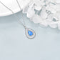 Sterling Silver Blue Opal Teardrop Necklace Jewelry for Women - Dive into Beauty with Blue Opal Teardrop Jewelry