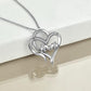 Sterling Silver Elephant Heart-shaped Pendant For Mother and Child - Heartfelt Jumbo Elephants for Mom and Mini