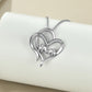 Sterling Silver Elephant Heart-shaped Pendant For Mother and Child - Heartfelt Jumbo Elephants for Mom and Mini