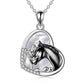 Sterling Silver Girls Embrace Horse Heart Pendant Necklace for Women Girls - Saddle Up with the Silver Horse Heart